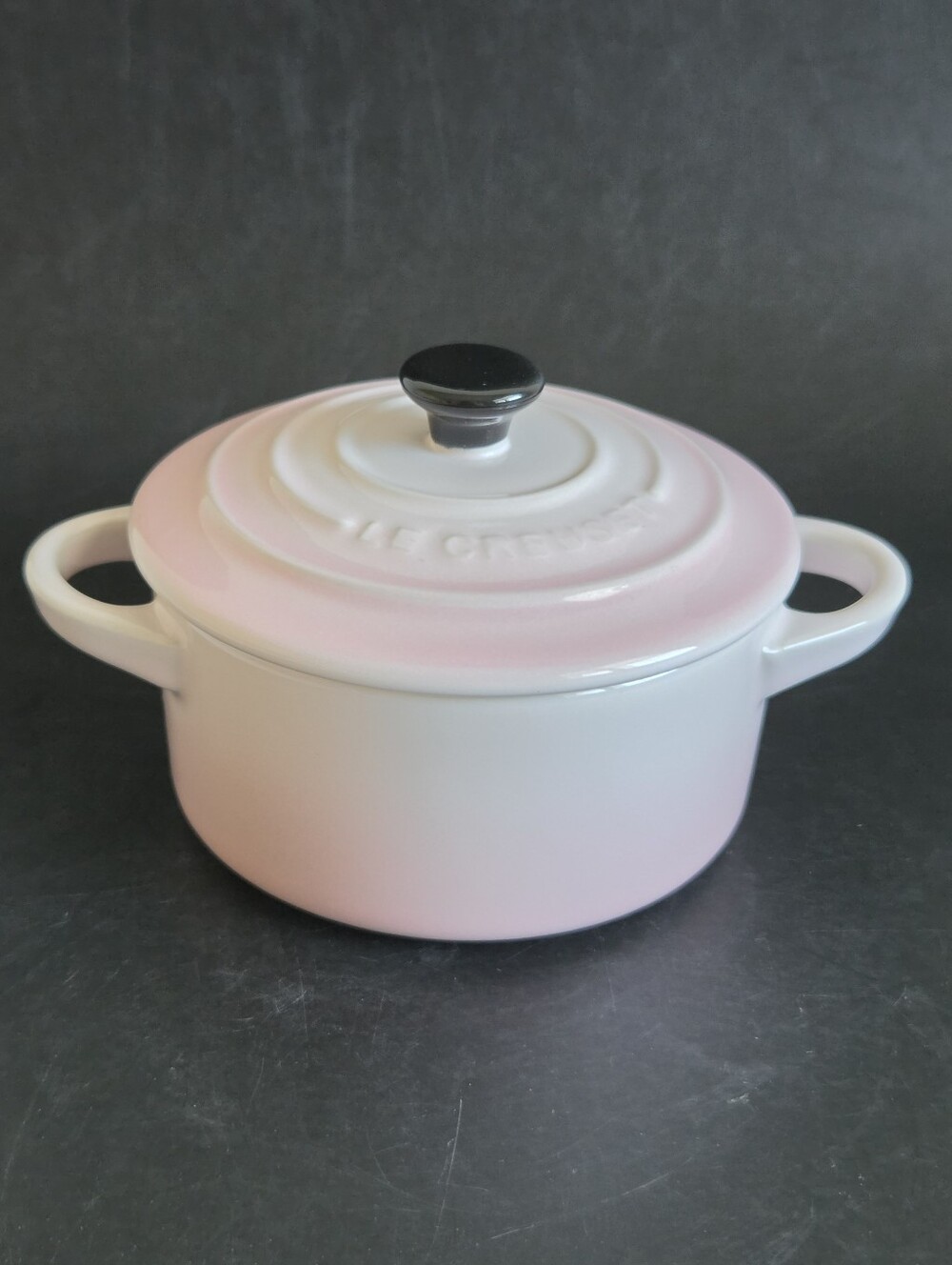 Le Creuset SHELL PINK Mini Round Cocotte Stoneware 8oz Second Choix NEW NWOB